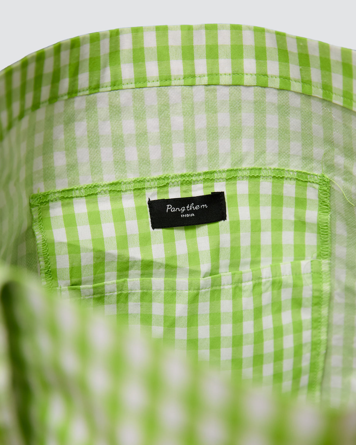 Lime Gingham Ruffle Tote Bag