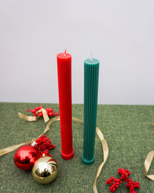 TEXTURED TAPERED CANDLE (SET OF 2)