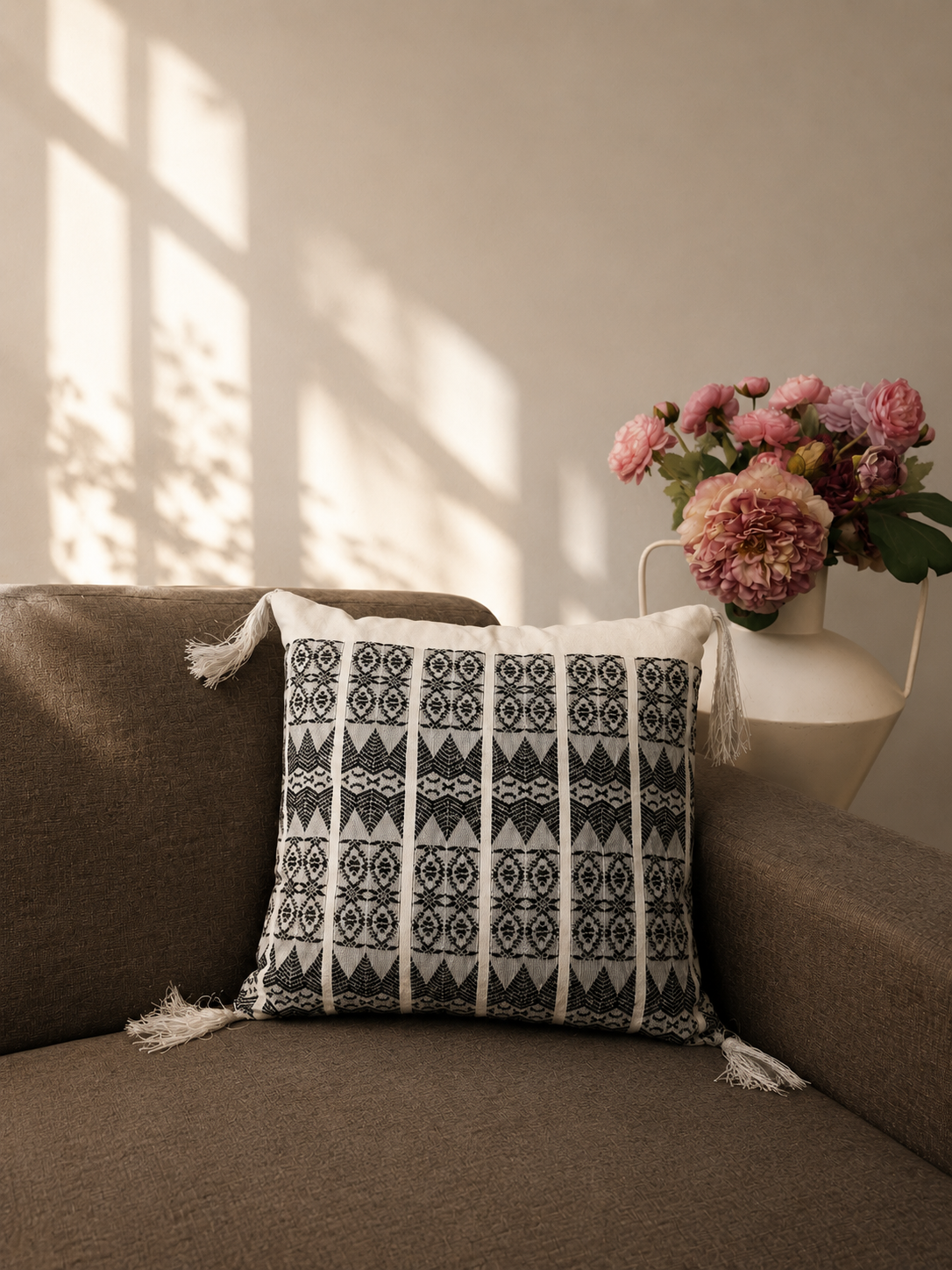 Ivory Loom Cushion Cover